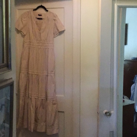 Elegant Terracotta Striped Maxi Dress - Picture 6 of 6